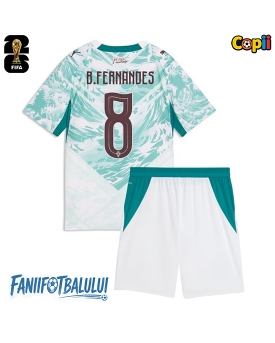 Portugalia Bruno Fernandes #8 Echipament de Fotbal Replică Mondial 2026 Copii Deplasare (+ Șorturi)